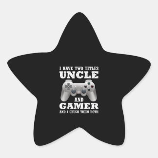 Adesivo Estrela Tenho Dois Títulos Tio Gamer Engraçado Gamer