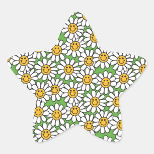 Adesivo Estrela Teste padrão de flores da margarida