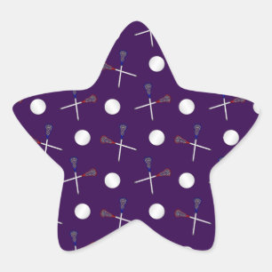 Adesivo Estrela Teste padrão roxo do lacrosse