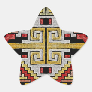 Adesivo Estrela Teste padrão tribal/étnico de Geomethric