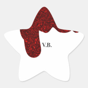 Adesivo Estrela Texto do nome da design de texto do sparkle art co