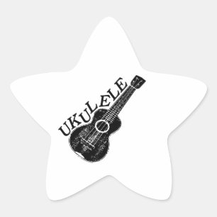 Adesivo Estrela Texto E Imagem Do Ukulele