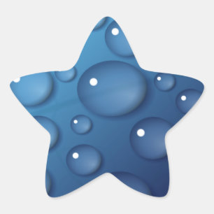 Adesivo Estrela Textura de gota de água azul