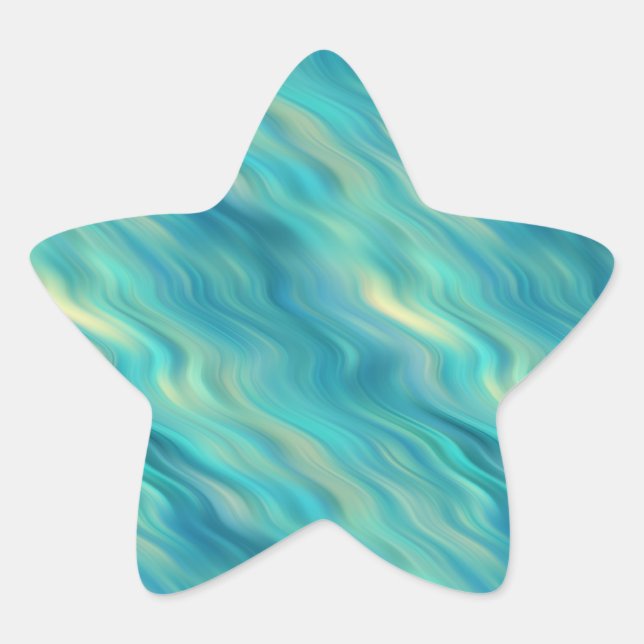Adesivo Estrela Textura de onda de Hydrangea azul (Frente)