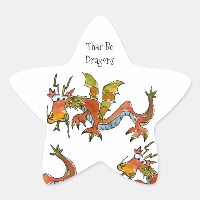 Adesivo Estrela Thar Be Dragon (Frente)
