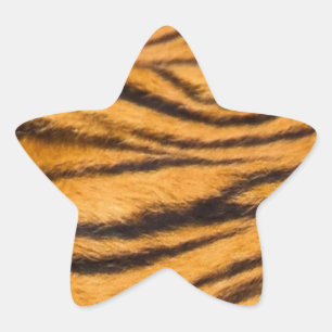 Adesivo Estrela Tigre Stripes Pele Preto e Laranja Personaliza