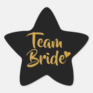 Adesivo Estrela Time da Noiva Coração Dourado