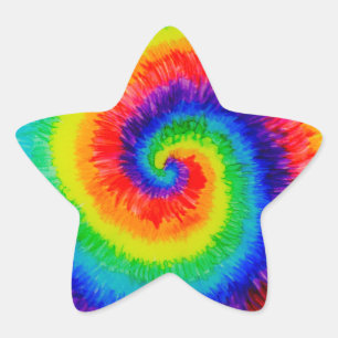 Adesivo Estrela Tinta de Álcool Rainbow Tie-Dye