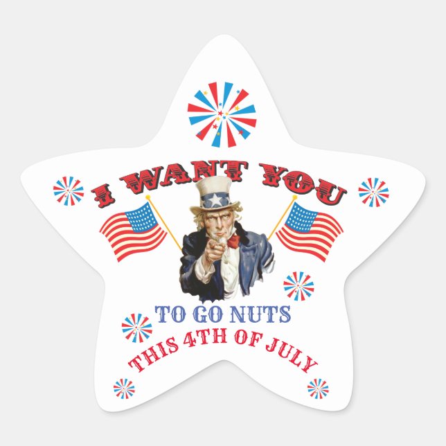 Adesivo Estrela Tio Mesma 4 de julho - Star Sticker (Frente)