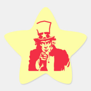 Adesivo Estrela Tio Sam (Vermelho) nos Stickers