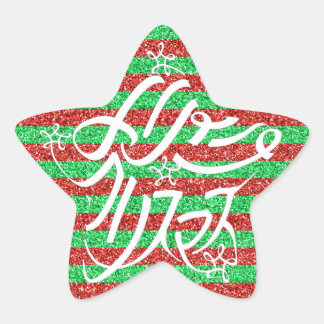 Adesivo Estrela Tipografia estelar de Merry Christmas em 9 idiomas