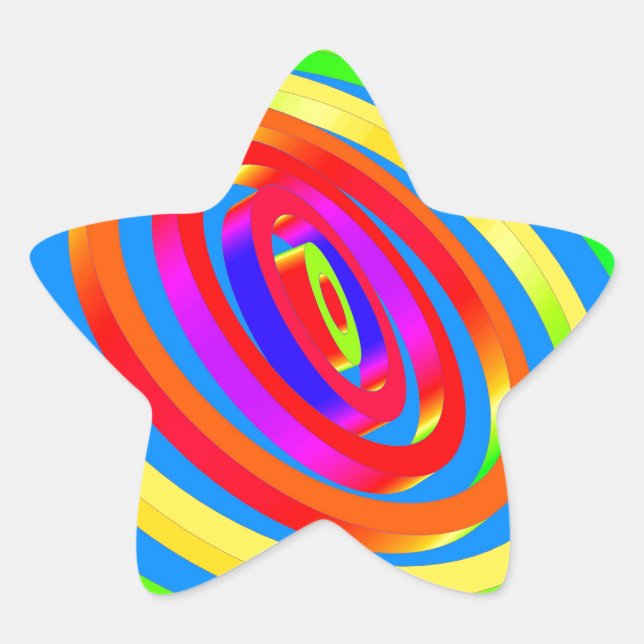 Adesivo Estrela Trabalho de arte abstrato (Frente)