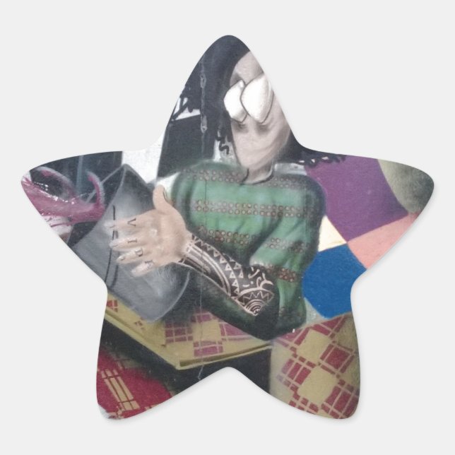 Adesivo Estrela Trabalho de arte abstrato Grafite (Frente)
