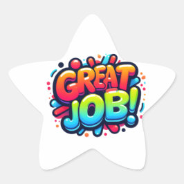 Adesivo Estrela Trabalho de Excelente de Recompensa Colorida!
