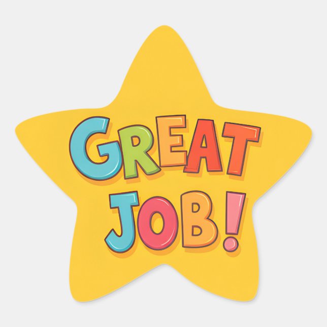 Adesivo Estrela Trabalho excelente! (Frente)