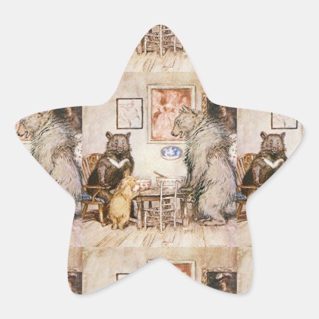 Adesivo Estrela Três Ursos Sem Goldie (Frente)