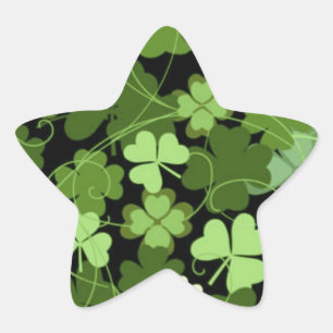 Adesivo Estrela Trevo irlandês verde