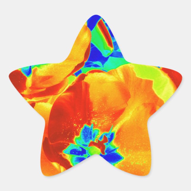 Adesivo Estrela tulipas fluorescentes (Frente)