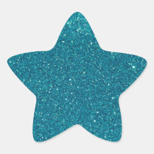 Adesivo Estrela Turquesa Glitter Sparkles