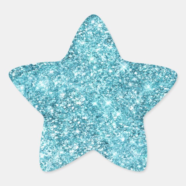 Adesivo Estrela Turquoise Aqua Glitter (Frente)