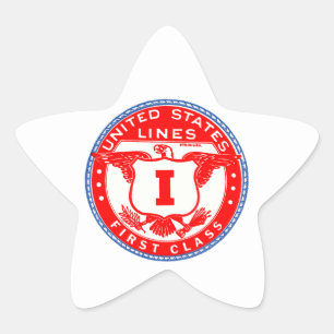 Adesivo Estrela United States Lines First Class