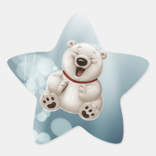 Adesivo Estrela Ursinho-urso polar de riso