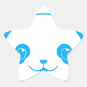Adesivo Estrela Urso Panda Azul Kawaii