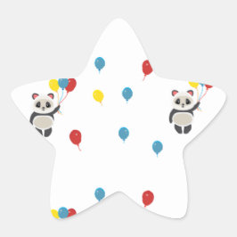 Adesivo Estrela Urso-Panda com balões brancos