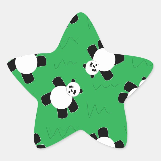 Adesivo Estrela Urso-panda com erva (Frente)