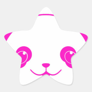 Adesivo Estrela Urso Panda de Kawaii Rosa