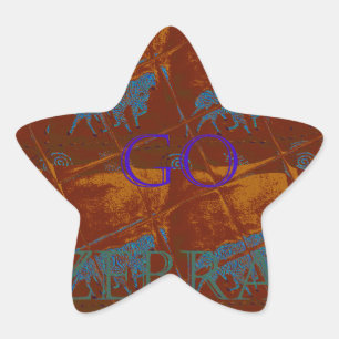 Adesivo Estrela Vamos de Arte do Impressão Go Zebra Safari/Gráfico