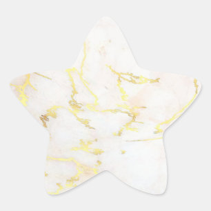 Adesivo Estrela Vazio Modelo Dourado Marble Adicione Seu Texto Mod