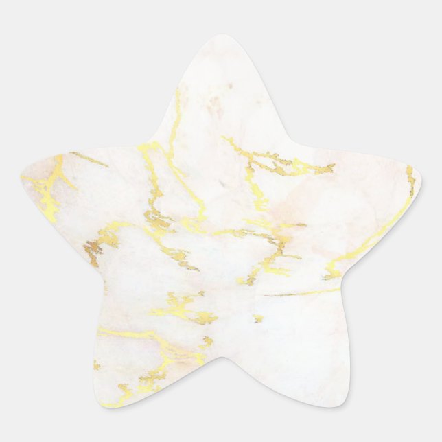 Adesivo Estrela Vazio Modelo Dourado Marble Adicione Seu Texto Mod (Frente)