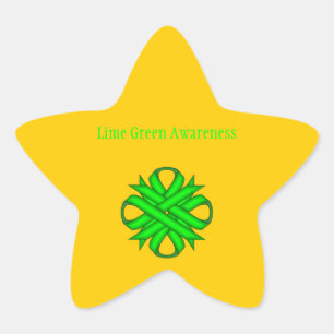 Adesivo Estrela Verde limão Clover Ribbon por Kenneth Yoncich