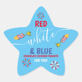 Adesivo Estrela vermelho, branco e azul 4 de julho