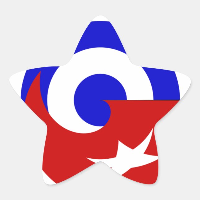 Adesivo Estrela Versões da bandeira de Cuba (Frente)
