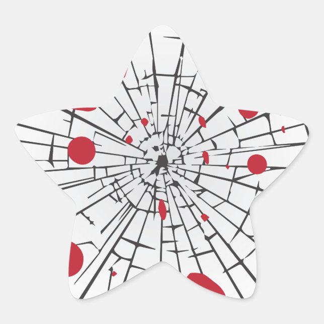 Adesivo Estrela vidro estilhaçado (Frente)