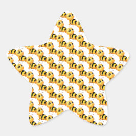 Adesivo Estrela Vinheta Chá de fraldas de abelhas sorridente