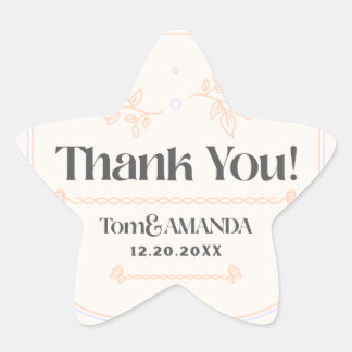 Adesivo Estrela Vinheta de Convite de Casamento