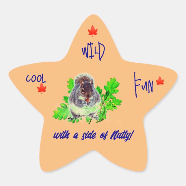 Adesivo Estrela Vinheta de diversão selvagem legal (Frente)