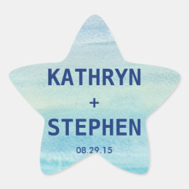 Adesivo Estrela Vinheta de Favor do Oceano Aquoso/Vedro de Envelop