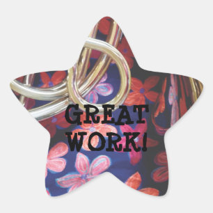 Adesivo Estrela Vinheta de Recompensa do Corno Francês