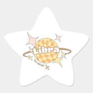 Adesivo Estrela vinheta do horóscopo do planeta de revisão de líbr