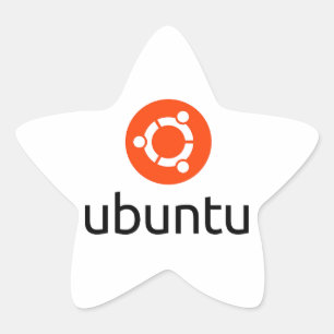 Adesivo Estrela Vinheta do logotipo Ubuntu Linux