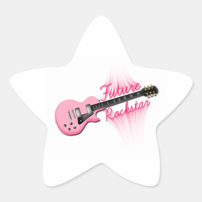 Adesivo Estrela Vinheta-estrela-rosa-guitarra (Frente)