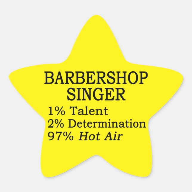 Adesivo Estrela Vinheta Hot Air Star para Cantor de Barbershop (Frente)