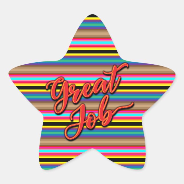 Adesivo Estrela Vinheta Múltipla Vinculada de Trabalho de excelent (Frente)