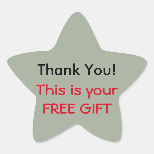 Adesivo Estrela Vinheta Obrigado (Presente Livre) (Frente)