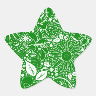 Adesivo Estrela Vinheta Verde de Beleza Botânica
