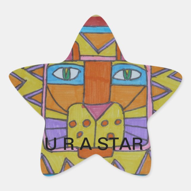 Adesivo Estrela Vinhetas de leão (Frente)